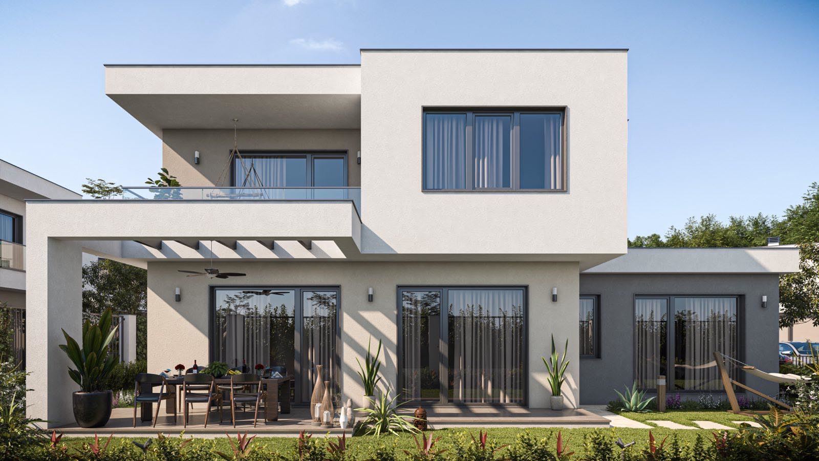 Dvoupodlažní dům se dvěma ložnicemi a parkovacím místem v moderním uzavřeném komplexu s dlouhodobým investičním potenciálem