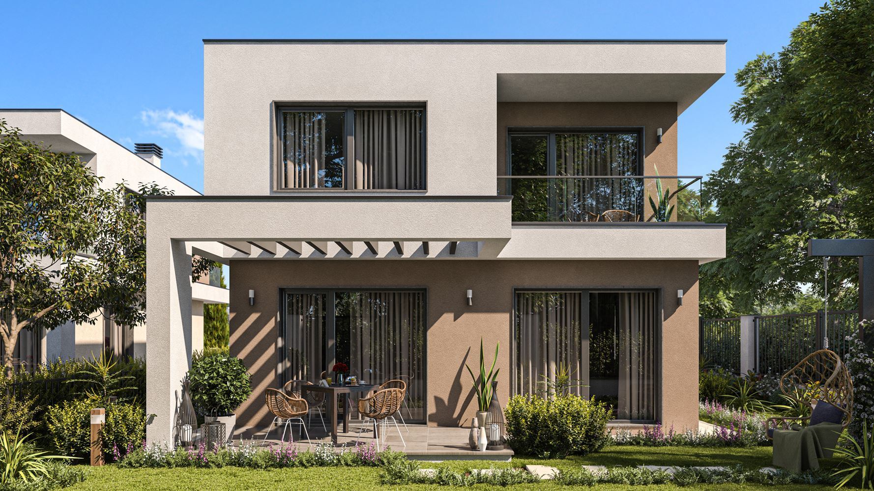 Pomorie – moderní dvoupodlažní dům se čtyřmi ložnicemi – bezpečnost, energetická účinnost a komfort bez kompromisů