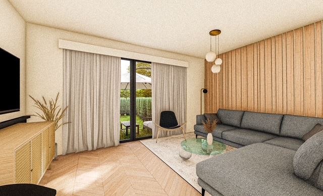 Třípodlažní řadový dům v Banevu – moderní výstavba, zahrada a dvě parkovací místa