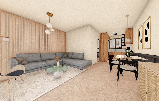 Třípodlažní řadový dům v Banevu – moderní výstavba, zahrada a dvě parkovací místa