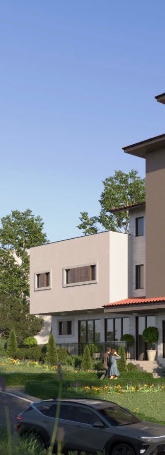 Luxusní prostorný dům s panoramatickými terasami a vlastní zahradou v moderním komplexu u moře